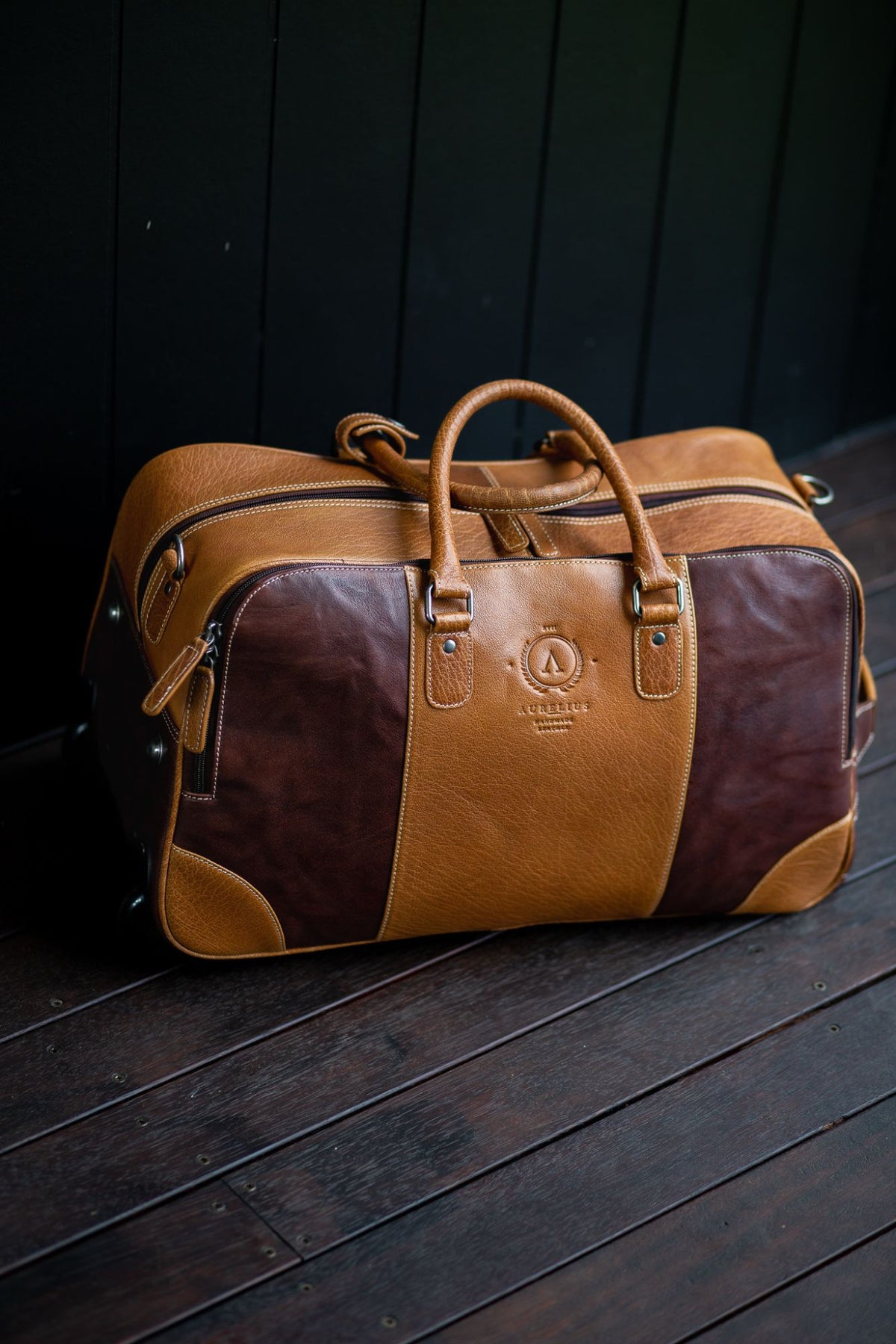 Oxford Leather Roller Overnight Bag - Aurelius Leather