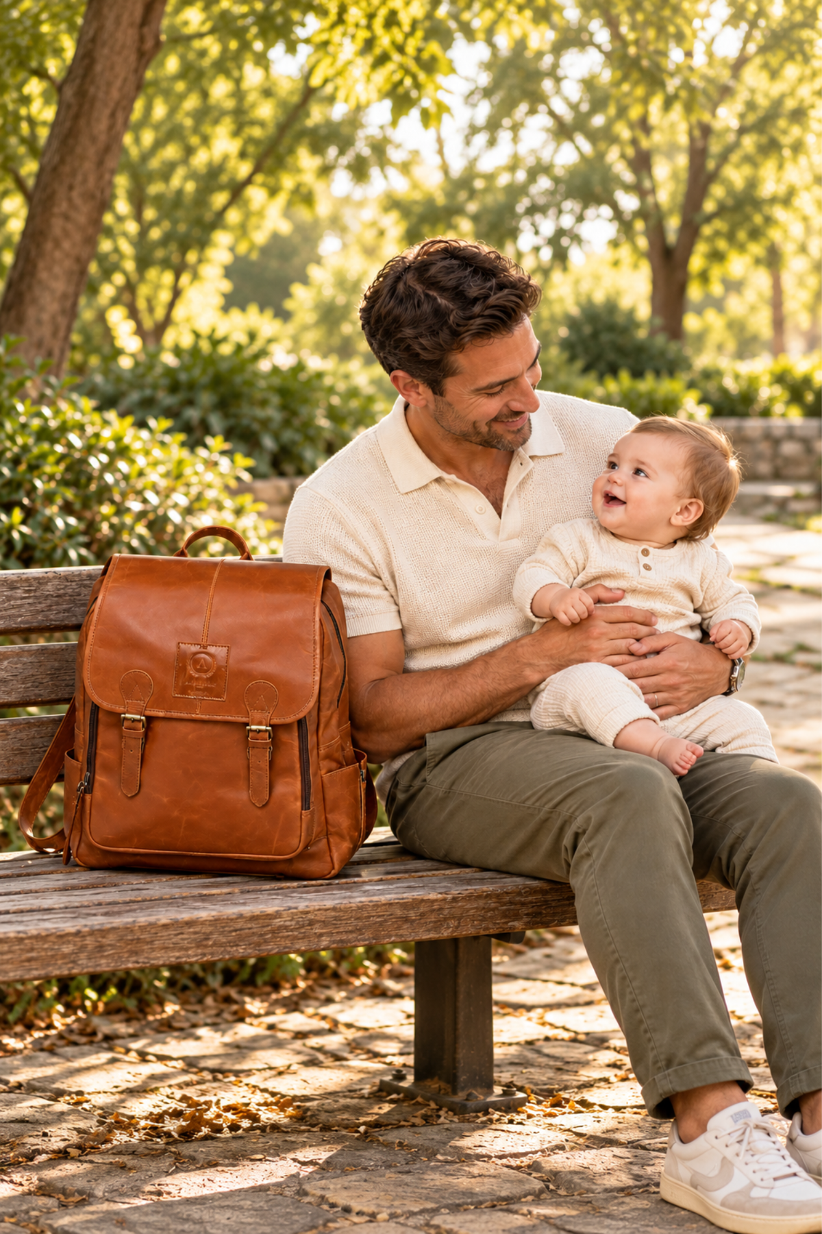 Oscar Leather Baby Backpack