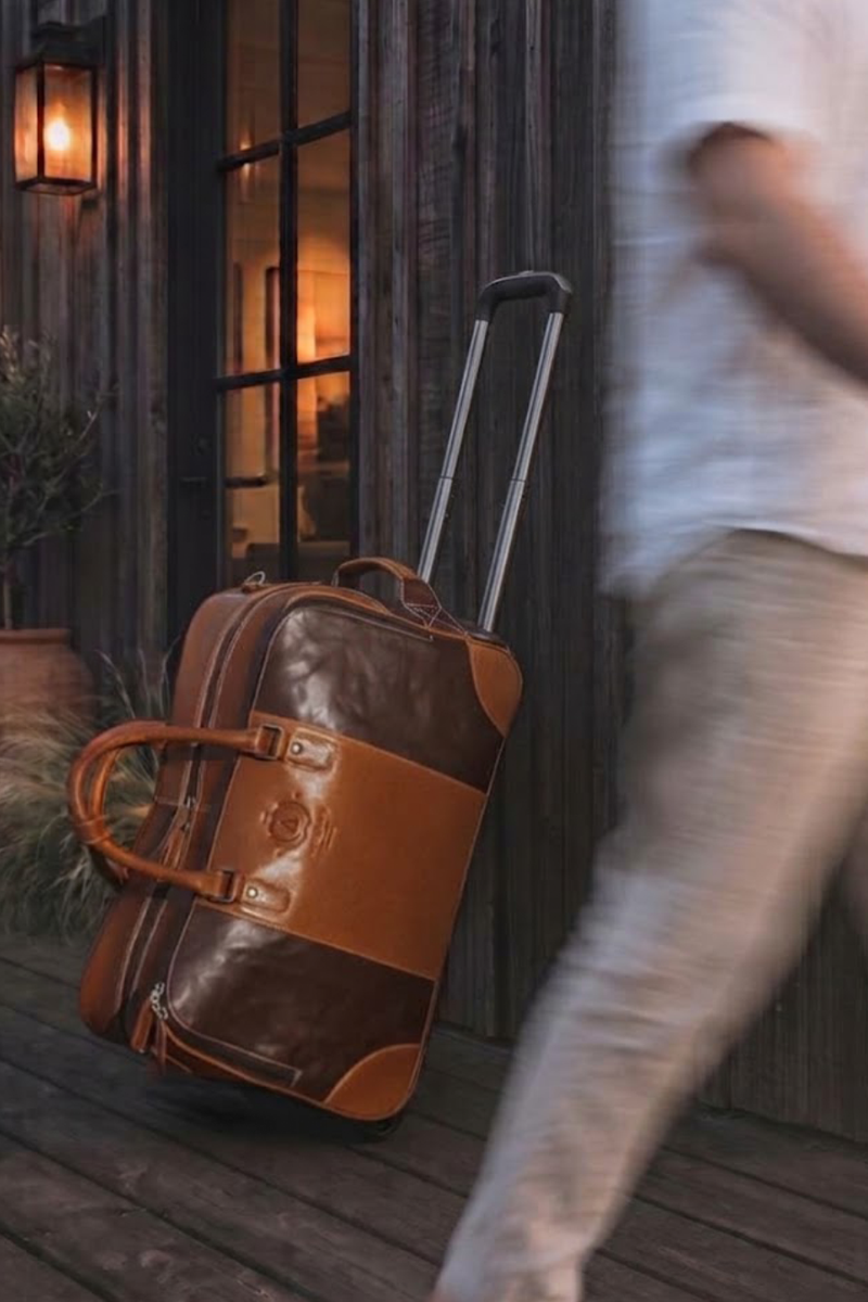 Oxford Leather Roller Overnight Bag