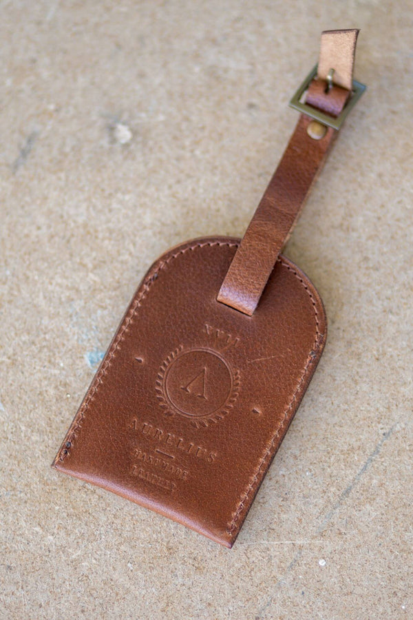 Luggage Tag Tan - Aurelius Leather