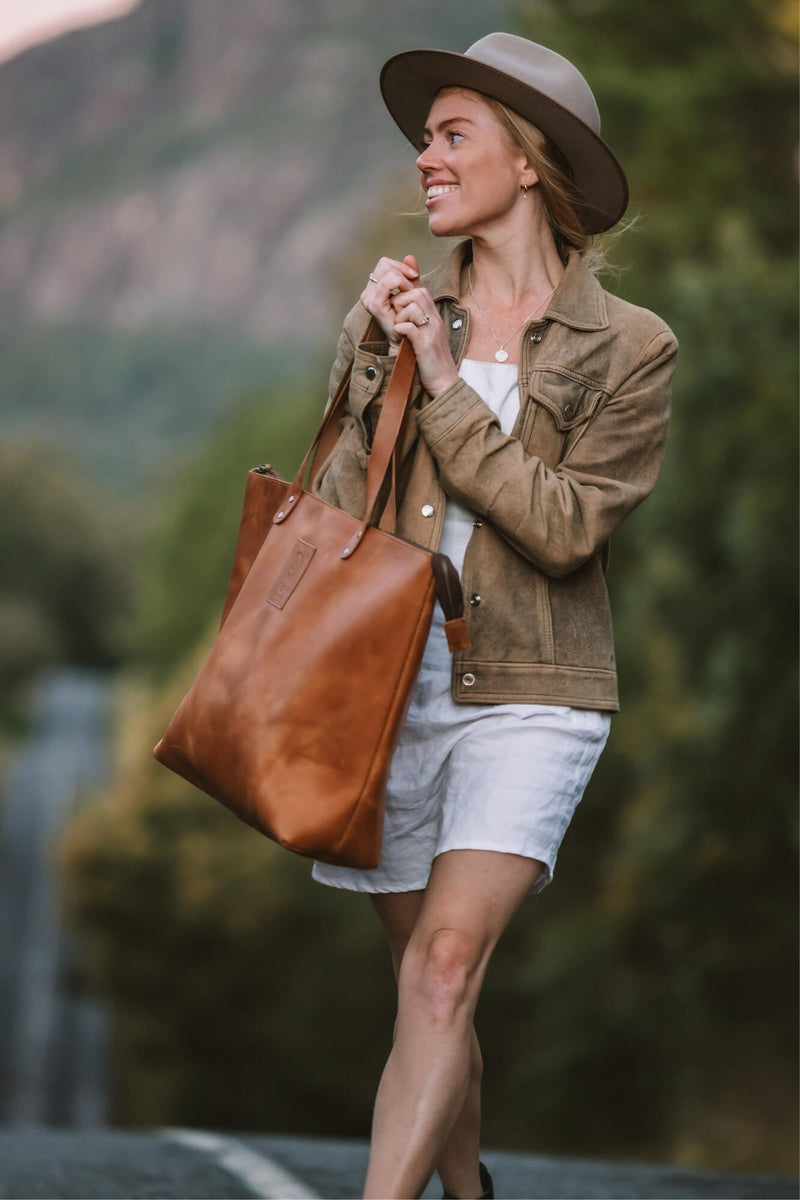 Kelki Light Tan Leather Tote Bag - Aurelius Leather