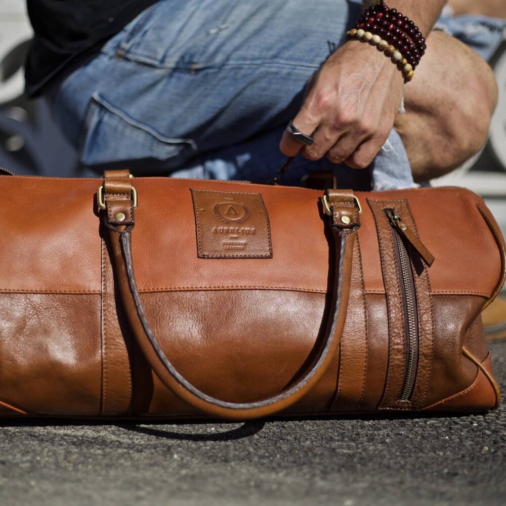 Leather Francis Overnight Bag - Aurelius Leather